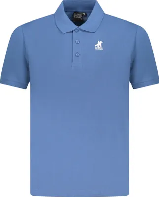 Image de Polo élégant pour hommes, manches courtes, couleur bleu, avec broderie et 3 boutons
