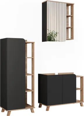 Obrázek produktu pro Koupelnový nábytek Vicco Karen Sonoma/antracit 3 díly, Model 55414