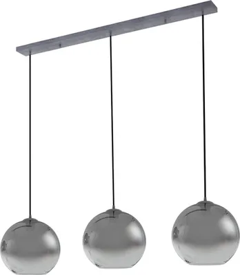 Zdjęcie produktu dla Lampa wisząca Lucande Brillar, dymny szary, szkło, 3 światła, 128 cm