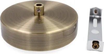 Produktbild von Metall Baldachin Standard mit Bajonett und Zugentlastung | Ø 100 mm | Höhe 25 mm | Antik Messing