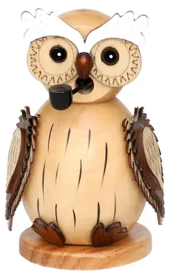 Image de Figurine en bois représentant une chouette, style naturel, 11,5 cm