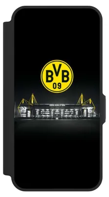 Produktbild von NIVOCASE Klapphülle für Samsung Galaxy A57 5G  Handyhülle aus Kunst Leder NIVOflip schwarz BVB Borussia Dortmund Stadion