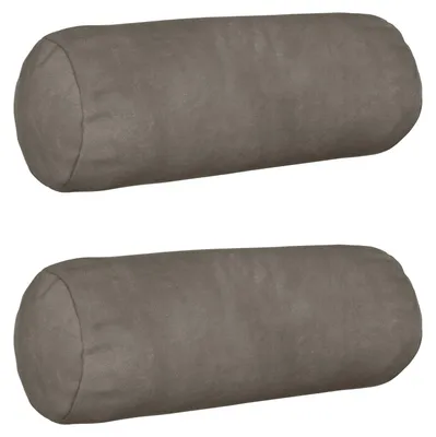 Imagen del producto de vidaXL Fundas de cojín, 2 unidades, HEERLEN, gris claro, Ø 15 x 40 cm, terciopelo