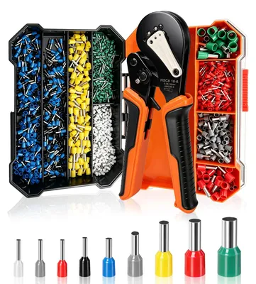 Krimptangset mit 1500 Aderendhülsen, 0,08-16 mm²