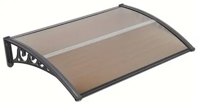 Obrázok produktu pre Strešný štít - Slnečná clona - Strešný štít nad dverami - Krytina - Ochrana pred slnkom nad vchodovými dverami - Hnedý polyester - 100x150 cm