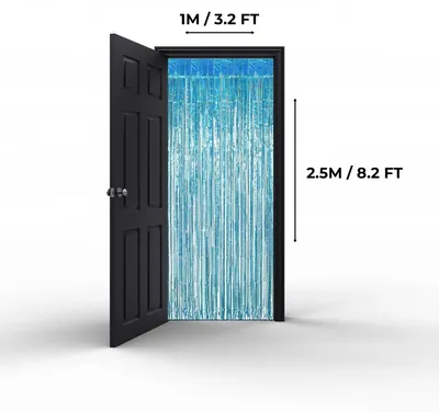 Immagine prodotto di 2 pezzi tenda blu chiaro tinsel 1mx2.5m, glitter sfondo decorazione lamine