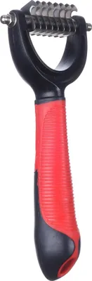 Produktbild von Karlie Entfilzer mit Griff für Hunde Gummi - Rot/Schwarz - 78,7,5x3,5 cm
