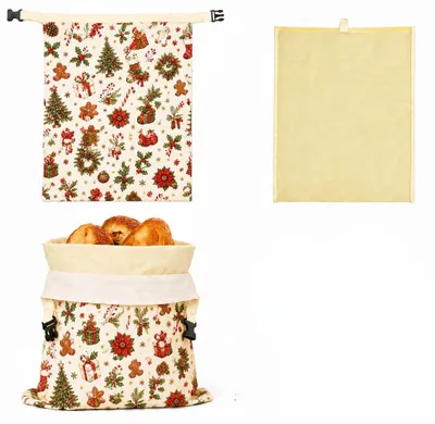 Produktbild von Brotmeister Bienenwachs Brotbeutel, 2 Stück 43×33 cm – Wiederverwendbarer Leinen Bienenwachsbeutel, ideal für selbstgebackenes Brot und n