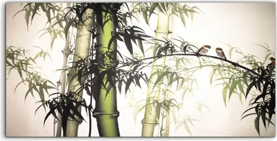 Produktbild von Coloray Canvas 120x60  Wandbild Leinwand Bilder Bambus Tusche Malerei handgezeichnet