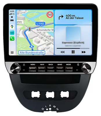 Image de Autoradio Android pour Peugeot 107 Citroën Toyota Aygo C1 2005-2014 CarPlay Android Auto 4G WiFi GPS Navigation 8 cœurs RDS DSP DAB+ BT 10,1 pouces 6+128 Go