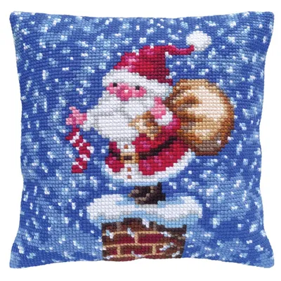 Produktbild von CDA Kreuzstichkissen Set "Frohe Weihnachten", bedruckt, 40x40cm