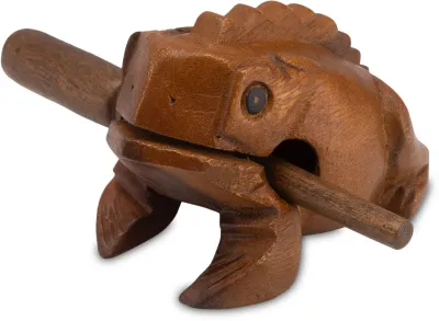 Produktbild von Frosch Klangfrosch Gr. 4 – 11 cm Klangtier aus Holz | Handgefertigtes Musik-/Percussion-Instrument