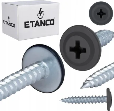 Zdjęcie produktu dla ETANCO GM-S wkręty samogwintujące do blachy z łbem płaskim RAL 7024 grafitowo-szary 4,2 x 19 mm 250 szt.