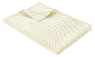 Baumwoll-Waffelpiqué-Sommerdecke 220x240 cm, Creme