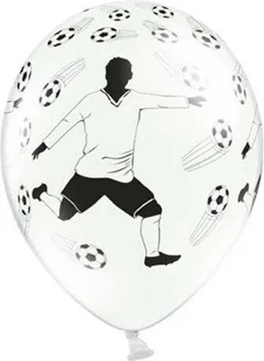 Produktbild von Luftballons 30cm, Fußballer und Bälle, Pastellweiß (1 Packung / 50 Stück)