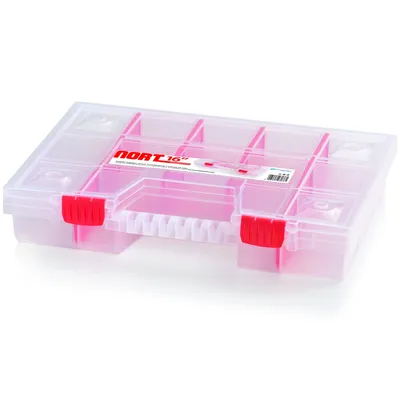 A clear, professional shot of a multi-compartment organizer box on a white background.