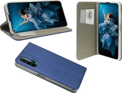 Produktbild von cofi1453® Buch Tasche "Smart" kompatibel mit HONOR 20 PRO Handy Hülle Etui Brieftasche Schutzhülle mit Standfunktion, Kartenfach Blau