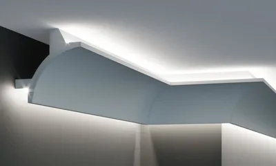 Produktbild von PROVISTON | Lichtleiste | Indirekte Beleuchtung | Deckenleiste | 115 x 115 x 2000 mm | Polyurethan | Weiß | Hochwertig | Stuckleiste | Modern | Robust | Langlebig | Stoßfest | 10 Meter