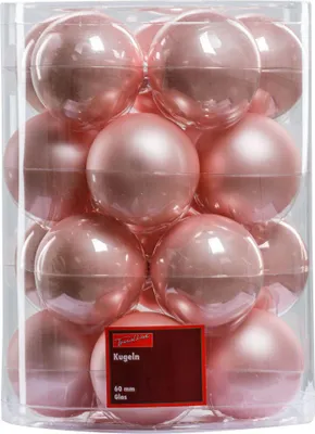 Produktbild von TrendLine Weihnachtskugeln aus Glas Ø 6 cm puderrosa 20 Stück