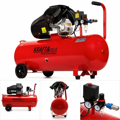 Produktbild von Kraft&Dele KD1480 Ölkompressor mit zwei Kolben 100L + Abscheider