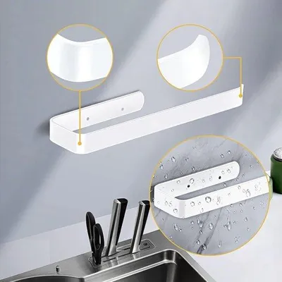 Zdjęcie produktu dla Wieszak ścienny na ręczniki, 33 cm, biały, aluminium