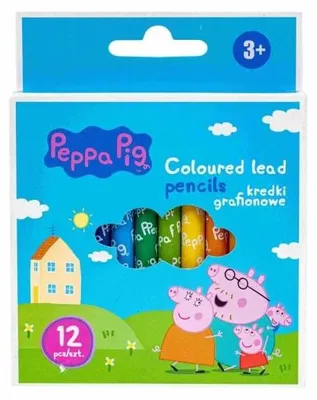Immagine prodotto di Pastelli a grafite rotondi Peppa Pig 7/85 mm, 12 colori - ASTRA art-pap