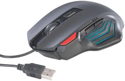 Obrázok produktu pre Herná myš Optická herná myš GA-824, 2400 DPI, 6 tlačidiel, modré podsvietenie, káblová myš pre počítač