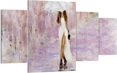 Produktbild von Bild auf Leinwand - Leinwandbild - Frau Regenschirm - 160x90cm - Wand Bild - Wanddeko - Wandbilder - Leinwanddruck - Bilder - Kunstdruck - Wanddekoration - Leinwand bilder - Wandkunst - DL160x90-3822