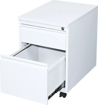 Produktbild von Lüllmann® Rollcontainer, Frontgriffleiste, 2 Schubladen, 620 x 460 x 590 mm, weiß