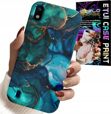 Immagine prodotto di Custodia Per Samsung A10 - Design Del Retro In Marmo Blu Verde