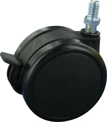Produktbild von Möbelrolle Designrolle hartes Rad Ø2x 75x13 Stift M8x15 Bremse