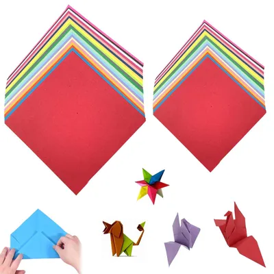 Origamipapier 200 Blatt, 20 Farben, 10x10 & 15x15 cm