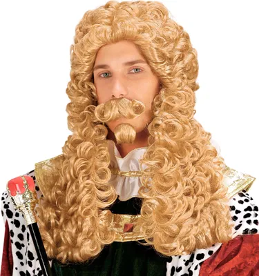 Produktbild von Perücke Bart Schnurrbart Adel Langhaarperücke blond