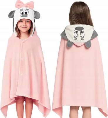 Produktbild von Kinder Badeponcho mit Kapuze 70x140 cm – Mikrofaser Badetuch für Kinder