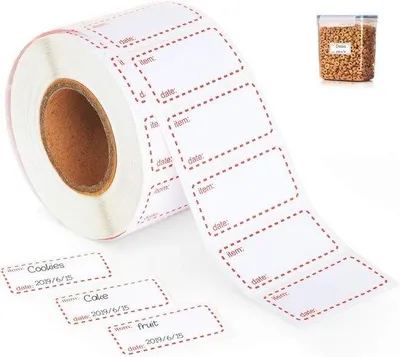 Produktbild von Famanu Selbstklebende Vriesetiketten 50 x 25 mm - Abnehmbare Lebensmittelsticker in Weiß und Rot