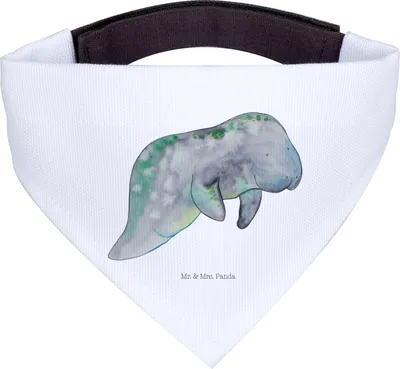 Produktbild von Mr. & Mrs. Panda Bandana Seekuh Chillen - Weiß - Geschenk, Süßigkeiten, Meer, Hunde Hals Tuch, Hundehalstuch, Dreieckstuch, Halstuch Hund, Essen, Für, Diät, Seekühe