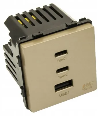 Produktbild von B-line USB Steckdose, 2x USB-C, 1x USB-A, 65W Schnellladung