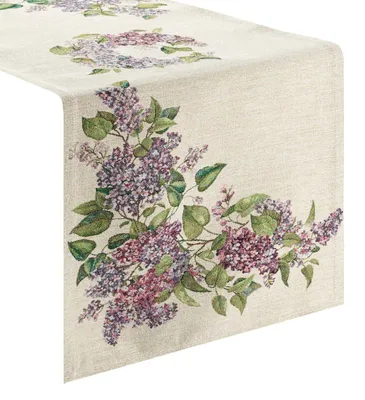Zdjęcie produktu dla Bieżnik gobelinowy 40x100 cm naturalny w kwiaty bzu