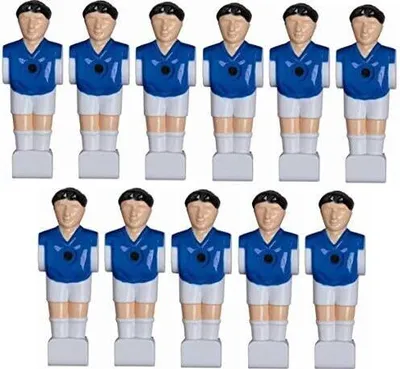 Image de 11 Joueurs Kicker pour barres de 16 mm avec vis et écrous, bleu blanc