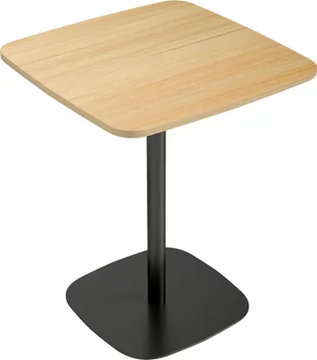 Productafbeelding van Een kleine eettafel, vierkant, 60 cm, met een blad van MDF en een onderstel van staal
