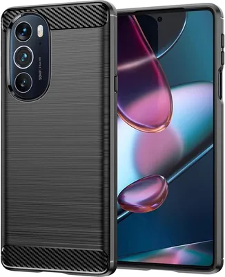 Produktbild von Conie Silikon Schutzhülle für Motorola Edge 30 Pro Tasche Case Cover Bumper TPU Carbon Look Hülle in Schwarz