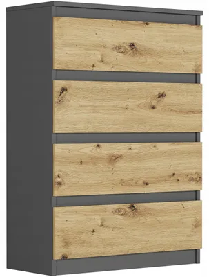 Obrázek produktu pro Komoda 70 cm 4 zásuvky skříňka FRAMIRE R-4 antracit mix artisan
