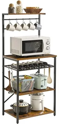 Immagine prodotto di Scaffale da cucina a 5 ripiani - multifunzionale ed elegante - marrone-nero