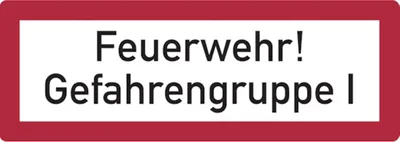 Produktbild von Dreifke® Feuerwehrschild, Feuerwehr! Gefahrengruppe I - DIN 4066 | Alu gepräg...