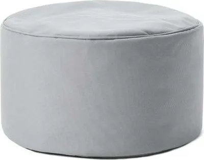 Produktbild von Lumaland Indoor Outdoor Sitzhocker 25 x 45 cm - Wasserabweisend - Runder Sitzpouf, Sitzsack Hocker, Sitzkissen, Bean Bag Pouf - Silbergrau