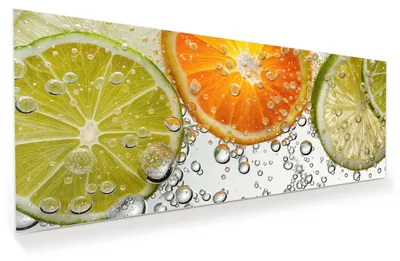 Produktbild von Glasbild 100x40cm in XXL für Wohnzimmer, Schlafzimmer Motiv Frucht Spritzer