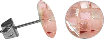 Produktbild von Chirurgenstahl Ohrstecker mit rundem Mosaik Größe - 10 mm Farbe - Pink