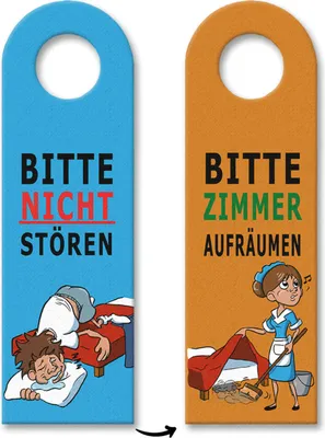 Produktbild von Türhänger mit Comic-Motiv - Bitte nicht stören oder Bitte Zimmer aufräumen