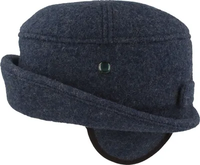 Balke Damen Woll-Stoffhut mit Ohrenklappen & Teddy-Innenfutter in blau