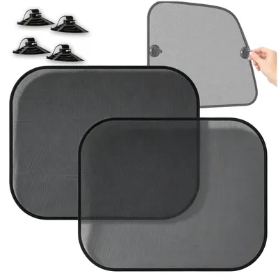 Imagen del producto de KRUMAD – 2 unidades de parasol para ventanas laterales de coche, con mosquitera, protección UV, accesorio para protección solar para coche